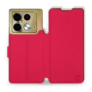 Etui Soft Touch do Infinix Note 40 - wzór Żywa czerwień z platyną