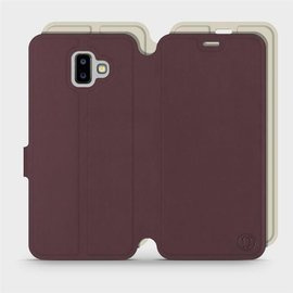 Etui Soft Touch do Samsung Galaxy J6 Plus 2018 - wzór Matowy burgund z platyną