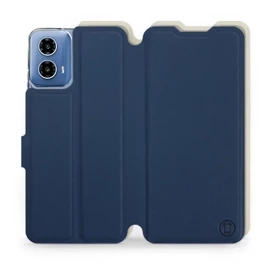 Etui Soft Touch do Motorola Moto G34 5G - wzór Głęboki granat z platyną
