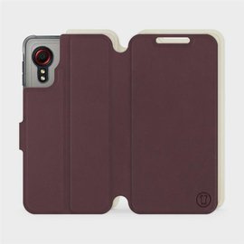 Etui Soft Touch do Samsung Galaxy Xcover 5 - wzór Matowy burgund z platyną