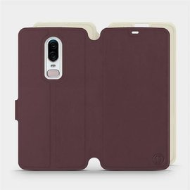 Etui Soft Touch do OnePlus 6 A6000 - wzór Matowy burgund z platyną