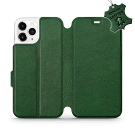 Etui ze skóry naturalnej do Apple iPhone 11 Pro - wzór Green Leather