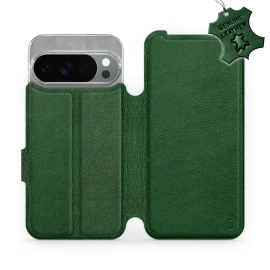 Etui ze skóry naturalnej do Google Pixel 10 Pro - wzór Green Leather