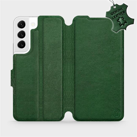 Etui ze skóry naturalnej do Samsung Galaxy S22 - wzór Green Leather