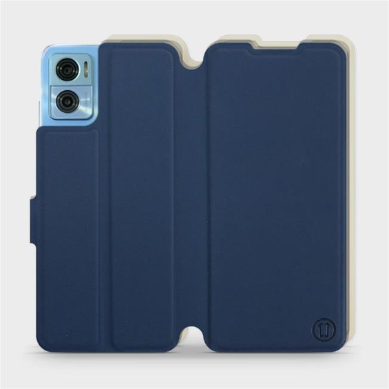 Etui Soft Touch do Motorola Moto E22 - wzór Głęboki granat z platyną