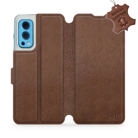 Etui ze skóry naturalnej do OnePlus Nord 2 5G - wzór Brown Leather