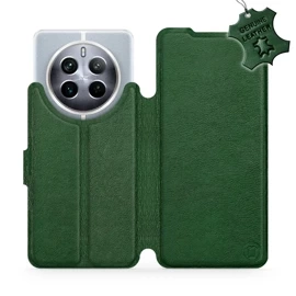 Etui ze skóry naturalnej do Realme 12 5G - wzór Green Leather