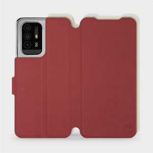 Etui Soft Touch do OPPO Reno 5 Z - wzór Zachodząca czerwień z platyną