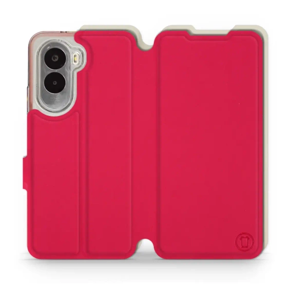 Etui Soft Touch do Xiaomi POCO M7 - wzór Żywa czerwień z platyną