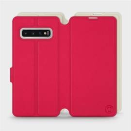 Etui Soft Touch do Samsung Galaxy S10 - wzór Żywa czerwień z platyną