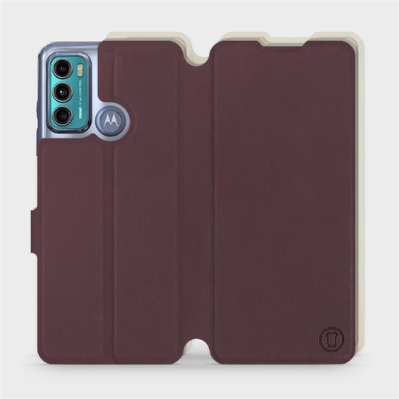 Etui Soft Touch do Motorola Moto G60 - wzór Matowy burgund z platyną