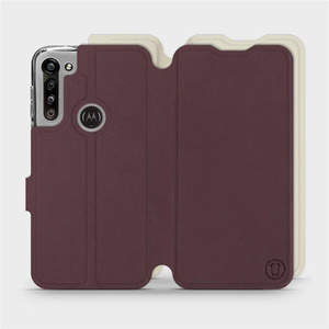 Etui Soft Touch do Motorola Moto G8 Power - wzór Matowy burgund z platyną