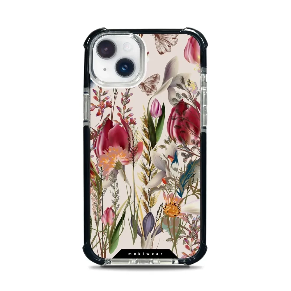Mobiwear Elite Bumper do Apple iPhone 14 Plus, ochronna obudowa, silikon, amortyzacja, kompatybilność, bukiet kwiatów
