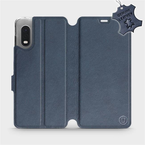Etui ze skóry naturalnej do Samsung Galaxy Xcover PRO - wzór Blue Leather