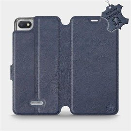 Etui ze skóry naturalnej do Xiaomi Redmi 6A - wzór Blue Leather