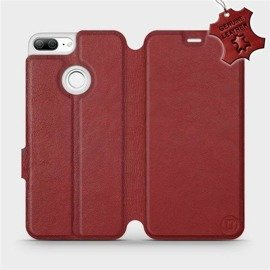 Etui ze skóry naturalnej do Huawei Honor 9 Lite - wzór Dark Red Leather