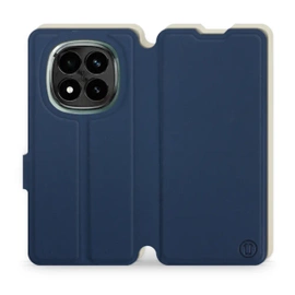 Etui Soft Touch do Xiaomi Redmi Note 14 Pro Plus 5G - wzór Głęboki granat z platyną