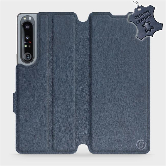 Etui ze skóry naturalnej do Sony Xperia 1 IV - wzór Blue Leather