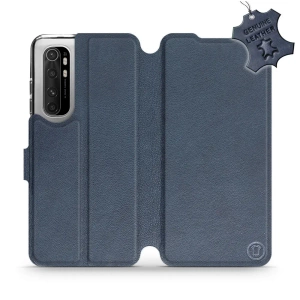 Etui ze skóry naturalnej do Xiaomi Mi Note 10 Lite - wzór Blue Leather