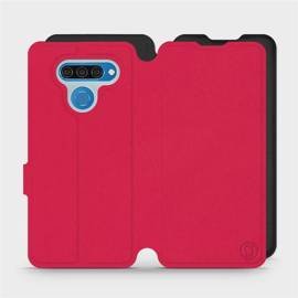 Etui Soft Touch do LG Q60 - wzór Żywa czerwień z czernią
