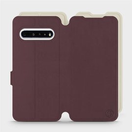 Etui Soft Touch do LG V60 ThinQ 5G - wzór Matowy burgund z platyną