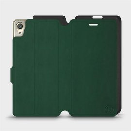 Etui Soft Touch do Sony Xperia X - wzór Miejska zieleń z czernią