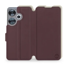 Etui Soft Touch do Xiaomi POCO F6 - wzór Matowy burgund z platyną