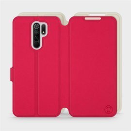 Etui Soft Touch do Xiaomi Redmi 9 - wzór Żywa czerwień z platyną