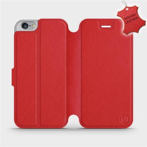 Etui ze skóry naturalnej do Apple iPhone 6s - wzór Red Leather