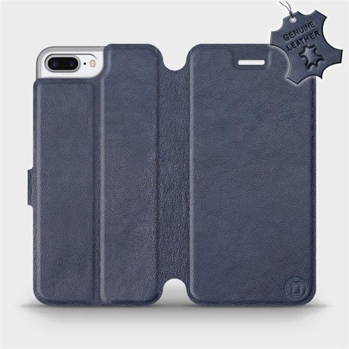 Etui ze skóry naturalnej do Apple iPhone 8 Plus - wzór Blue Leather