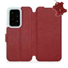 Etui ze skóry naturalnej do Huawei Honor 200 Lite - wzór Dark Red Leather