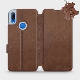 Etui ze skóry naturalnej do Huawei P Smart Z - wzór Brown Leather