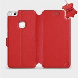 Etui ze skóry naturalnej do Huawei P10 Lite - wzór Red Leather