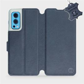 Etui ze skóry naturalnej do OnePlus Nord 2 5G - wzór Blue Leather