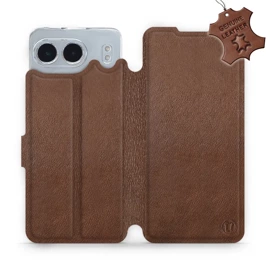 Etui ze skóry naturalnej do OnePlus Nord 4 5G - wzór Brown Leather