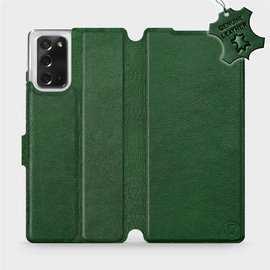 Etui ze skóry naturalnej do Samsung Galaxy Note 20 - wzór Green Leather