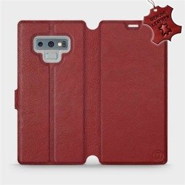 Etui ze skóry naturalnej do Samsung Galaxy Note 9 - wzór Dark Red Leather