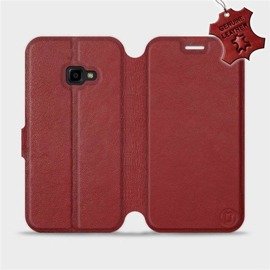 Etui ze skóry naturalnej do Samsung Galaxy Xcover 4 - wzór Dark Red Leather