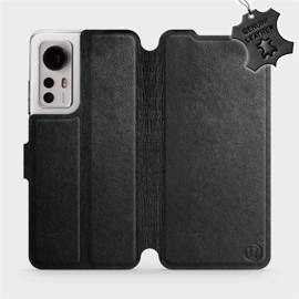 Etui ze skóry naturalnej do Xiaomi 12 - wzór Black Leather