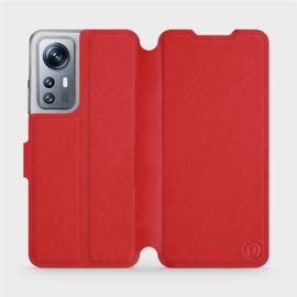 Etui ze skóry naturalnej do Xiaomi 12S - wzór Red Leather
