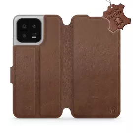 Etui ze skóry naturalnej do Xiaomi 13 - wzór Brown Leather