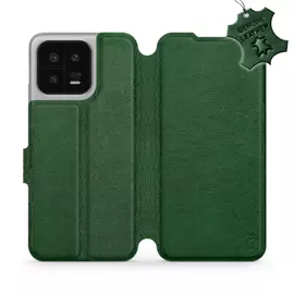 Etui ze skóry naturalnej do Xiaomi 13 - wzór Green Leather