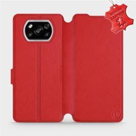 Etui ze skóry naturalnej do Xiaomi POCO X3 NFC - wzór Red Leather