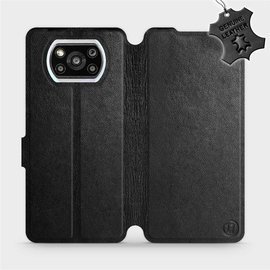 Etui ze skóry naturalnej do Xiaomi POCO X3 Pro - wzór Black Leather