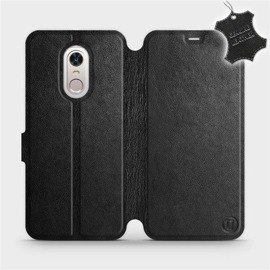 Etui ze skóry naturalnej do Xiaomi Redmi 5 Plus - wzór Black Leather