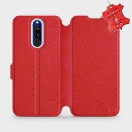 Etui ze skóry naturalnej do Xiaomi Redmi 8 - wzór Red Leather