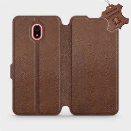 Etui ze skóry naturalnej do Xiaomi Redmi 8a - wzór Brown Leather