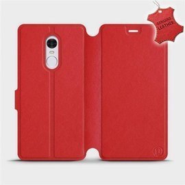 Etui ze skóry naturalnej do Xiaomi Redmi Note 4 - wzór Red Leather
