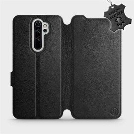 Etui ze skóry naturalnej do Xiaomi Redmi Note 8 Pro - wzór Black Leather