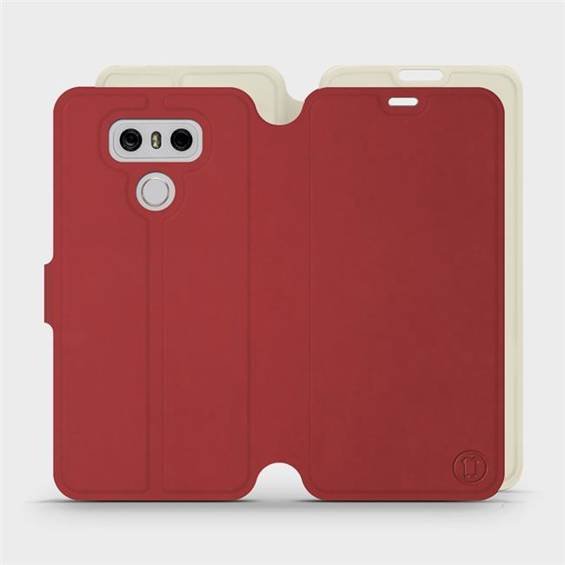 Etui Soft Touch do LG G6 - wzór Zachodząca czerwień z platyną